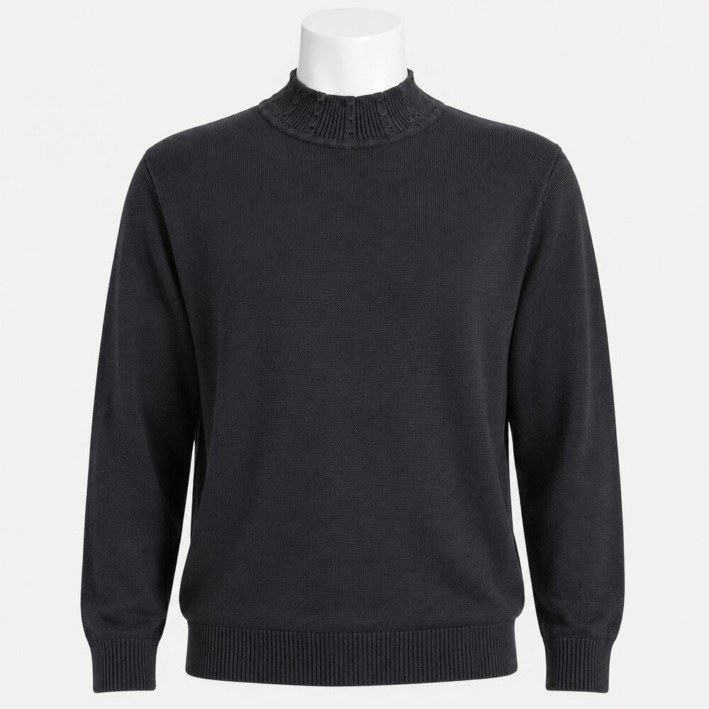 Orvis Black 100% Silk Crewneck Sweater Men's XL Lightweight Knit Pullover